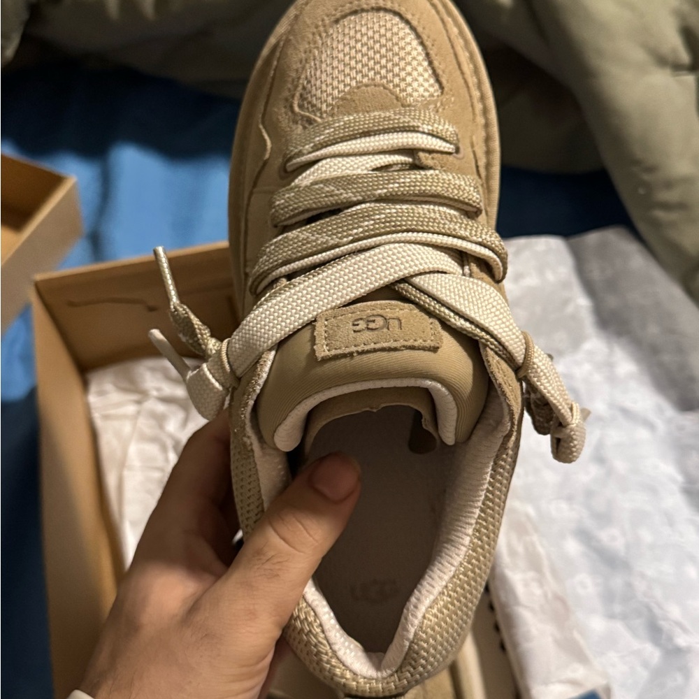 UGG Beige Lace-Up Sneakers